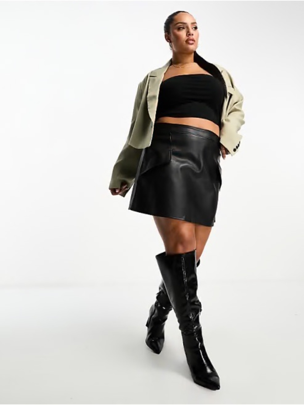 ASOS River Island Plus faux leather mini skirt - Black mini Skirt Size 22